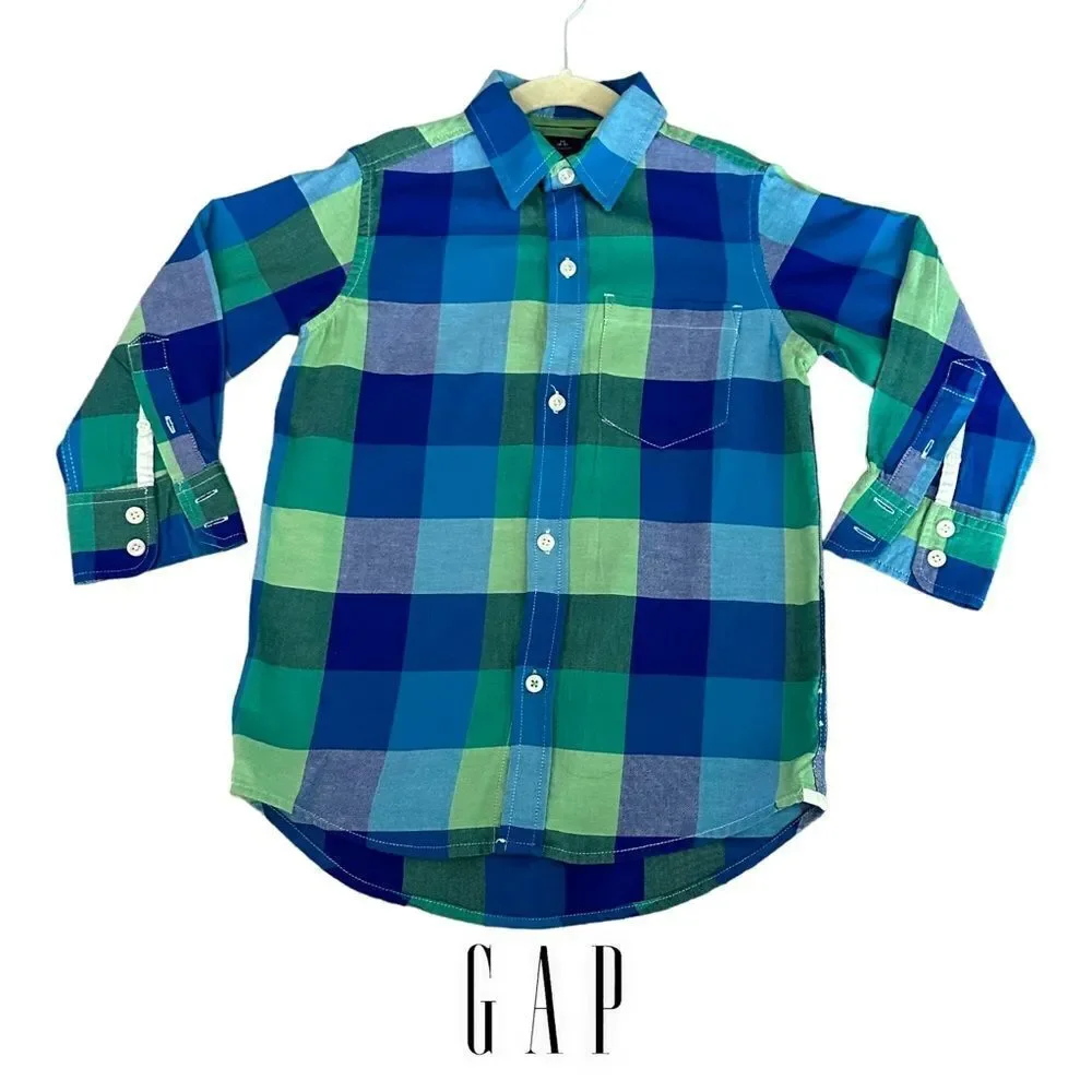 GAP Kids | Blue & Green | PLAID SHIRT